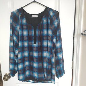 Ricki's Plaid Peasant Top